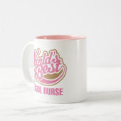 Schulkrankenschwester-Geschenk Zweifarbige Tasse (Vorderseite Links)