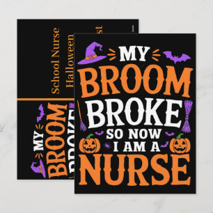 Schulkrankenschwester Halloween Lustig Vintage Gei Feiertagspostkarte