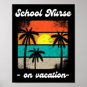 Schulkrankenschwester im Urlaub Strand Palmen Kreu Poster
