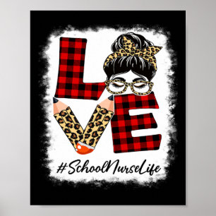 Schulkrankenschwester Liebe Unordentlicher Dutt Le Poster