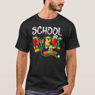 Schulkrankenschwester Mexikanisch Latein Stethosko T-Shirt