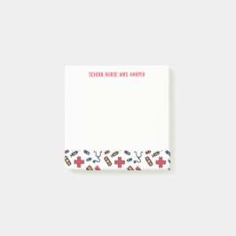 Schulkrankenschwester personalisiert vom post-it klebezettel