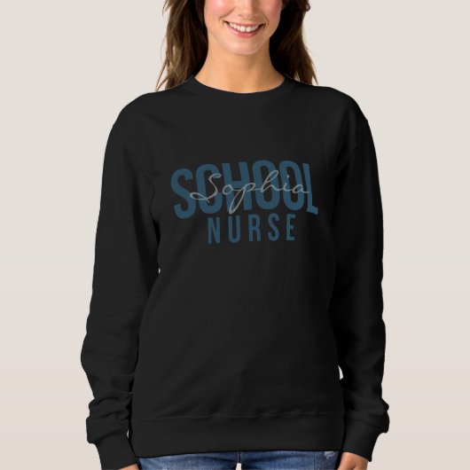 Schulkrankenschwester Personalisierter Name Fettge Sweatshirt (Vorderseite)