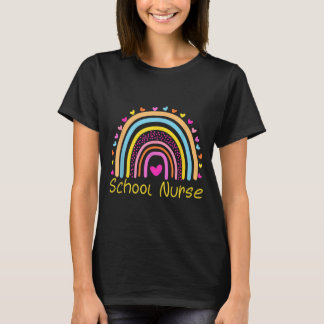 Schulkrankenschwester Regenbogen T-Shirt
