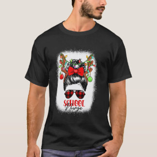 Schulkrankenschwester Unordentliche Bun-Crew Weihn T-Shirt