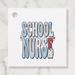 Schulkrankenschwester Vintage-Blumen-Typografie-Sh Geschenkanhänger