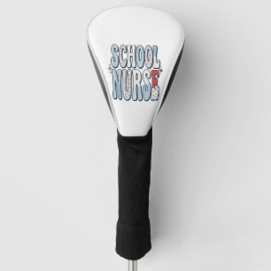 Schulkrankenschwester Vintage-Blumen-Typografie-Sh Golf Headcover