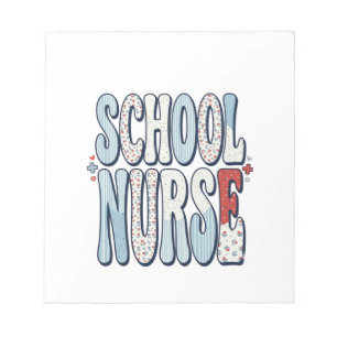Schulkrankenschwester Vintage-Blumen-Typografie-Sh Notizblock
