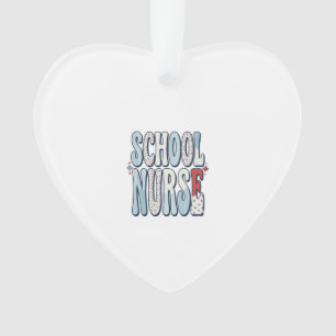 Schulkrankenschwester Vintage-Blumen-Typografie-Sh Ornament