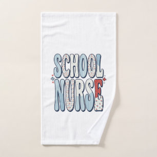 Schulkrankenschwester Vintage-Floral-Typografie-Sh Handtuch