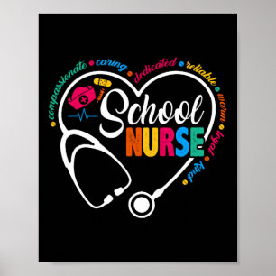 Schulkrankenschwester Vintage Love Herz Krankensch Poster