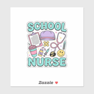 Schulkrankenschwester Vintage-Medizin-Collage-Shir Aufkleber