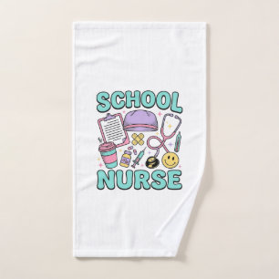 Schulkrankenschwester Vintage-Medizin-Collage-Shir Handtuch