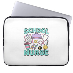 Schulkrankenschwester Vintage-Medizin-Collage-Shir Laptopschutzhülle