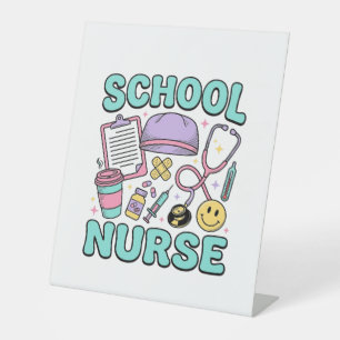 Schulkrankenschwester Vintage-Medizin-Collage-Shir Sockelschild