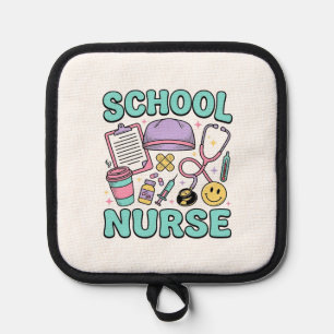 Schulkrankenschwester Vintage-Medizin-Collage-Shir Topflappen