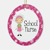 Schulkrankenschwester-Weihnachtsverzierung Keramikornament (Links)