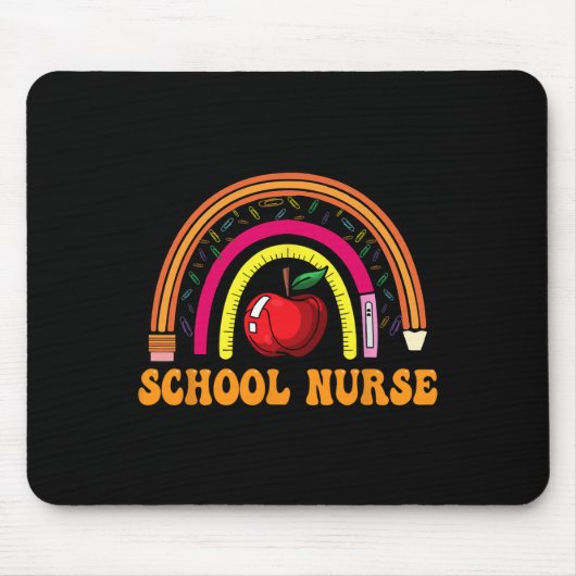 Schulkrankenschwester Zurück zur Schule Regenbogen Mousepad (Vorne)