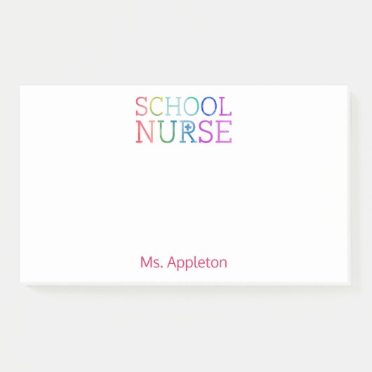 Schulkrankenschwesterpersonalisierte Post-it Klebezettel (Vorderseite)