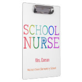 Schulkrankenschwesterwatercolor-Typografie Klemmbrett (Rechts)