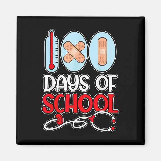 Schulkur 100 Tage Schulzeit LIEBE Stethoscope N Magnet (Vorne)