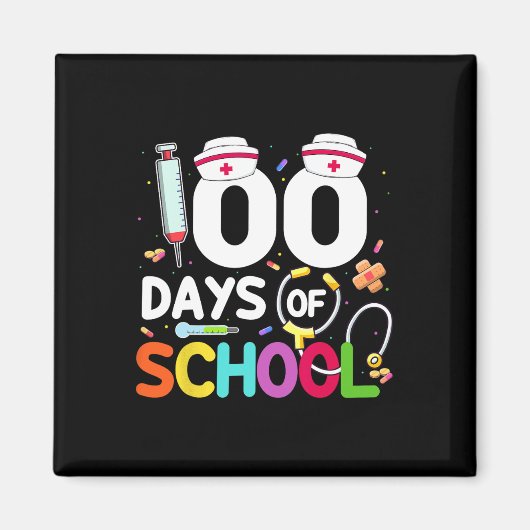 Schulkur 100 Tage Schulzeit Liebe Stethoscope N Magnet (Vorne)