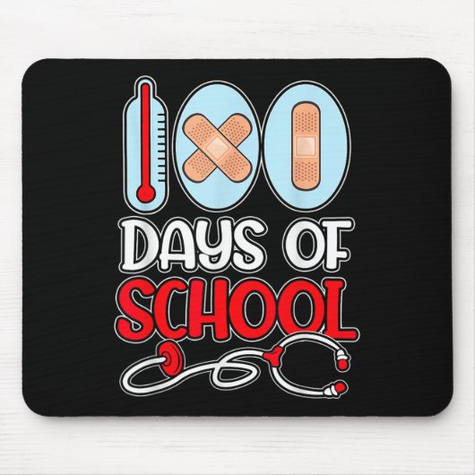 Schulkur 100 Tage Schulzeit LIEBE Stethoscope N Mousepad (Vorne)