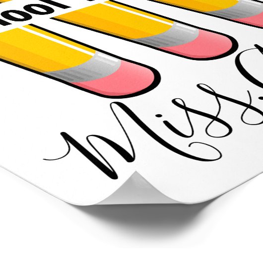 Schulkur Personalisiert mit Pencils Poster (Ecke)