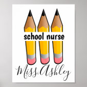 Schulkur Personalisiert mit Pencils Poster (Vorne)