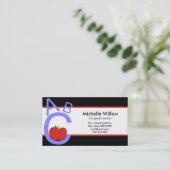 Schullehrer ABCs Apple Visitenkarte (Stehend Vorderseite)