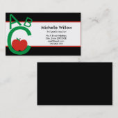 Schullehrer ABCs Apple Visitenkarte (Vorne/Hinten)