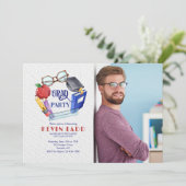 Schullehrer Abschluss Foto Einladung (Stehend Vorderseite)