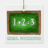 Schullehrer an der Green Chalkboard Slate School Keramikornament (Rückseite)