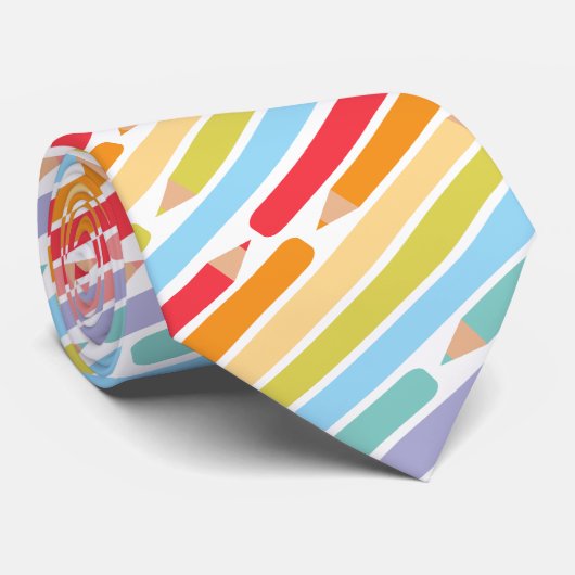 Schullehrer-Anerkennung farbige Bleistifte Krawatte (Gerollt)