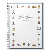 Schullehrer-Bus-Handy-Notebook Notizblock (Vorderseite)