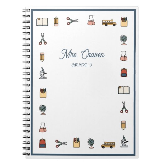 Schullehrer-Bus-Handy-Notebook Notizblock (Vorderseite)