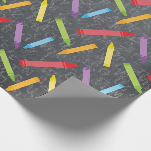 Schullehrer Chalkboard Crayons Educator Geschenkpapier (Ecke)