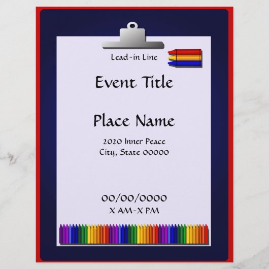 Schullehrer Crayon Design Event Flyer (Vorne)