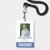 Schullehrer Custom Employee ID Ausweis (Vorderseite mit Lanyard)