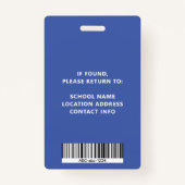 Schullehrer Custom Employee ID Ausweis (Rückseite)