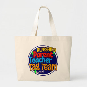 Schullehrer Eltern TAG TEAM Jumbo Stoffbeutel