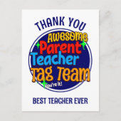 Schullehrer Eltern TAG TEAM Postkarte (Vorderseite)