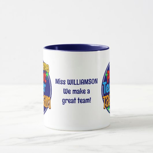 Schullehrer Eltern TAG TEAM Tasse (Zentrum)