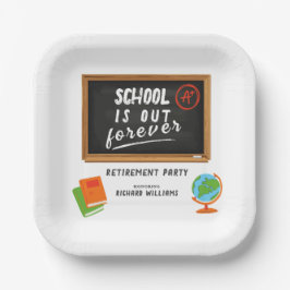 Schullehrer für das Party im Rentenalter, Blackboa Pappteller