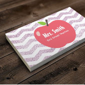 Schullehrer Girly Zickzack Stripes Big Apple Visitenkarte