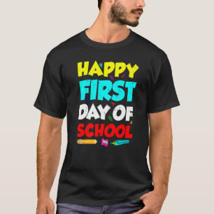 Schullehrer glücklicher erster Schultag T-Shirt