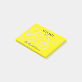 Schullehrer Hallo Mit Monogramm Gelb Post-it Klebezettel (angewinkelt)