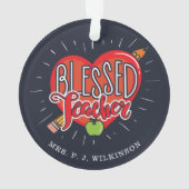 Schullehrer Herzstift Apple Custom Ornament (Rückseite)