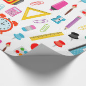 Schullehrer Muster farbenfroh Geschenkpapier (Ecke)