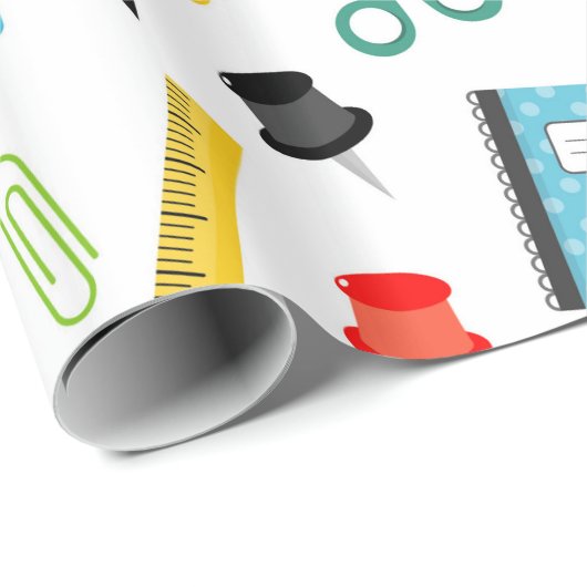 Schullehrer Muster farbenfroh Geschenkpapier (Rolleneckpunkt)